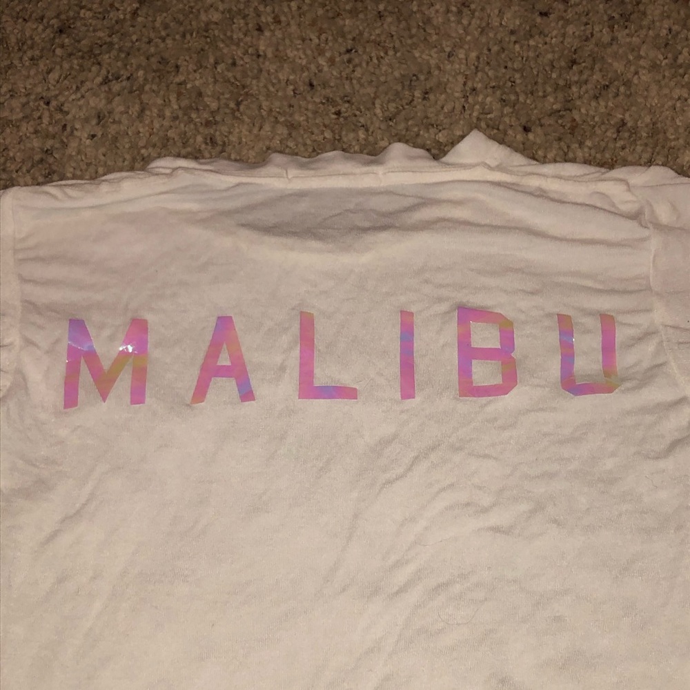 BRANDY MELVILLE White Malibu T-Shirt Size S - Picture 4 of 5